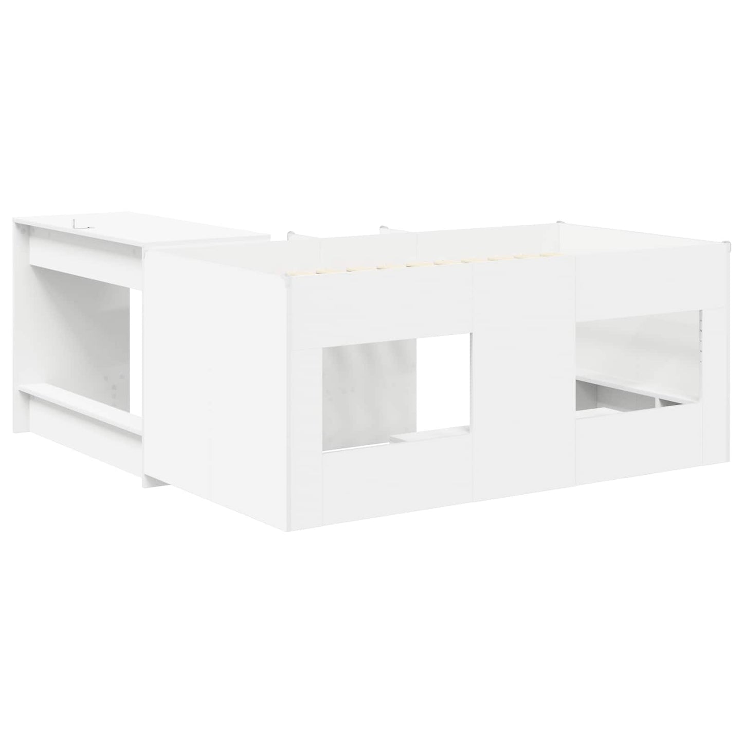 Kids'High Bed Frame with Desk White 80 x 160 cm