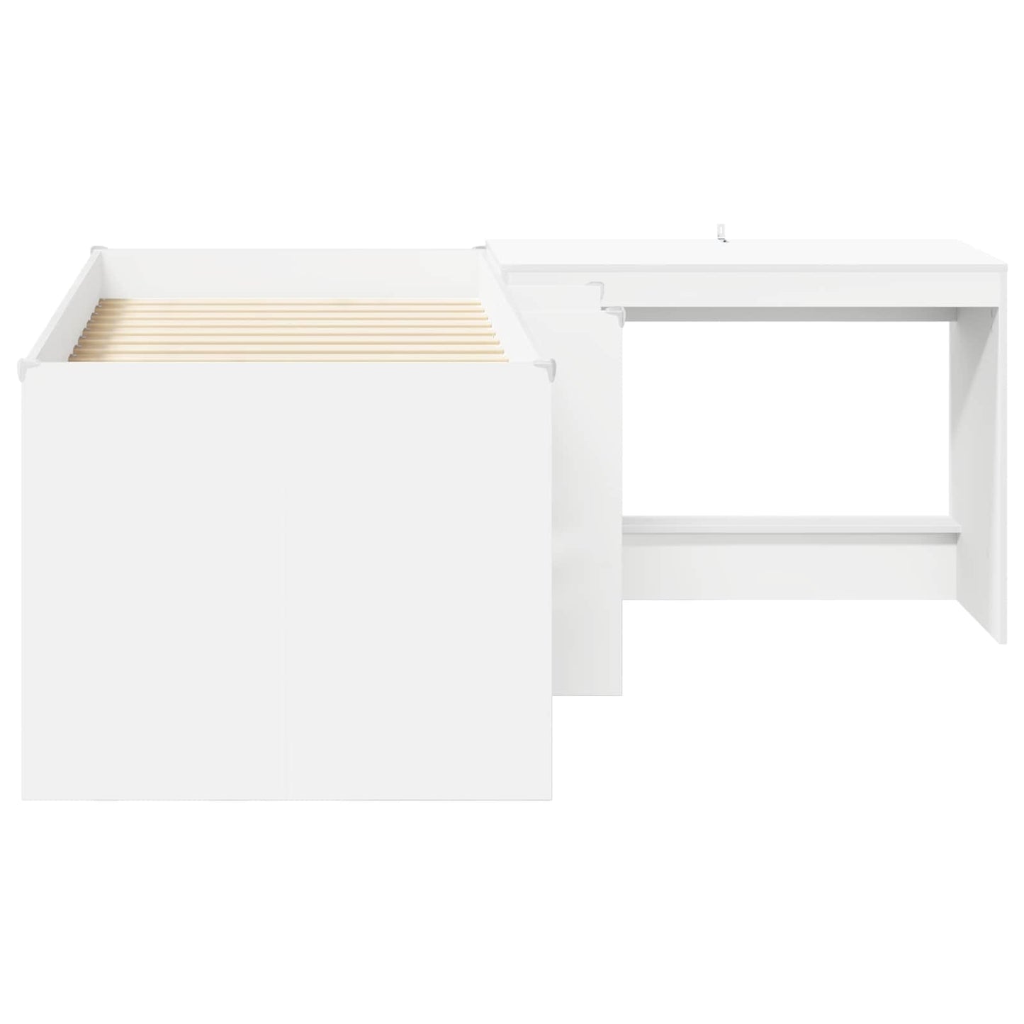 Kids'High Bed Frame with Desk White 80 x 160 cm