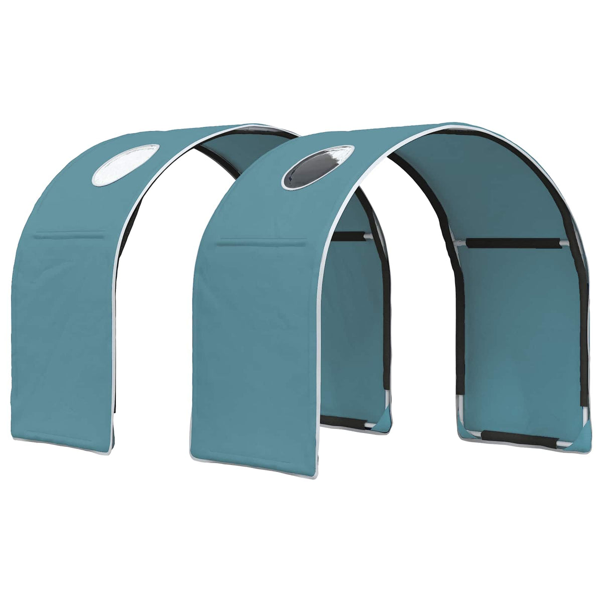 Bed with Tunnel 3 pcs White and Light Blue Engineered Wood