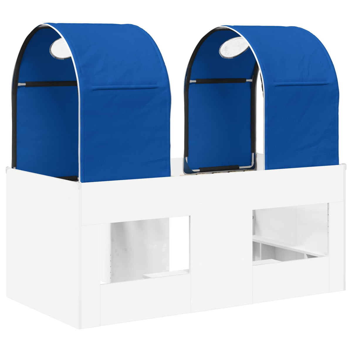 Bed with Tunnel 3 pcs White and Blue Engineered Wood