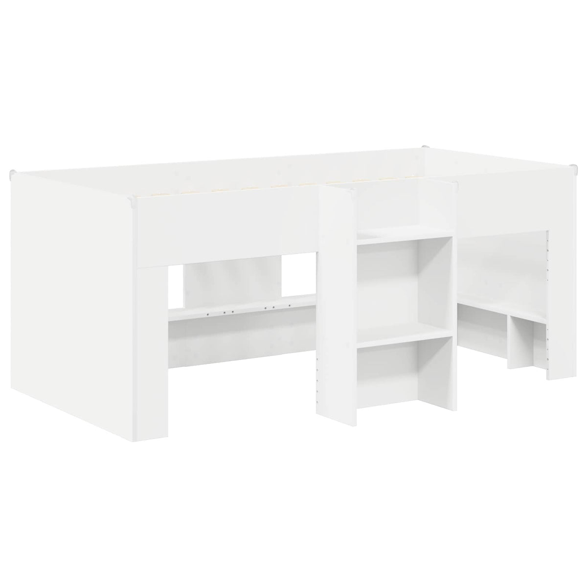 Bed with Tunnel 3 pcs White and Black Engineered Wood