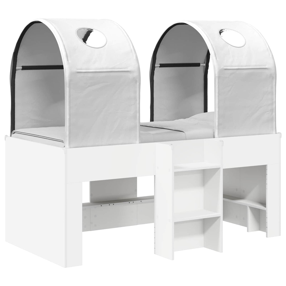 Bed with Tunnel 3 pcs White Engineered Wood