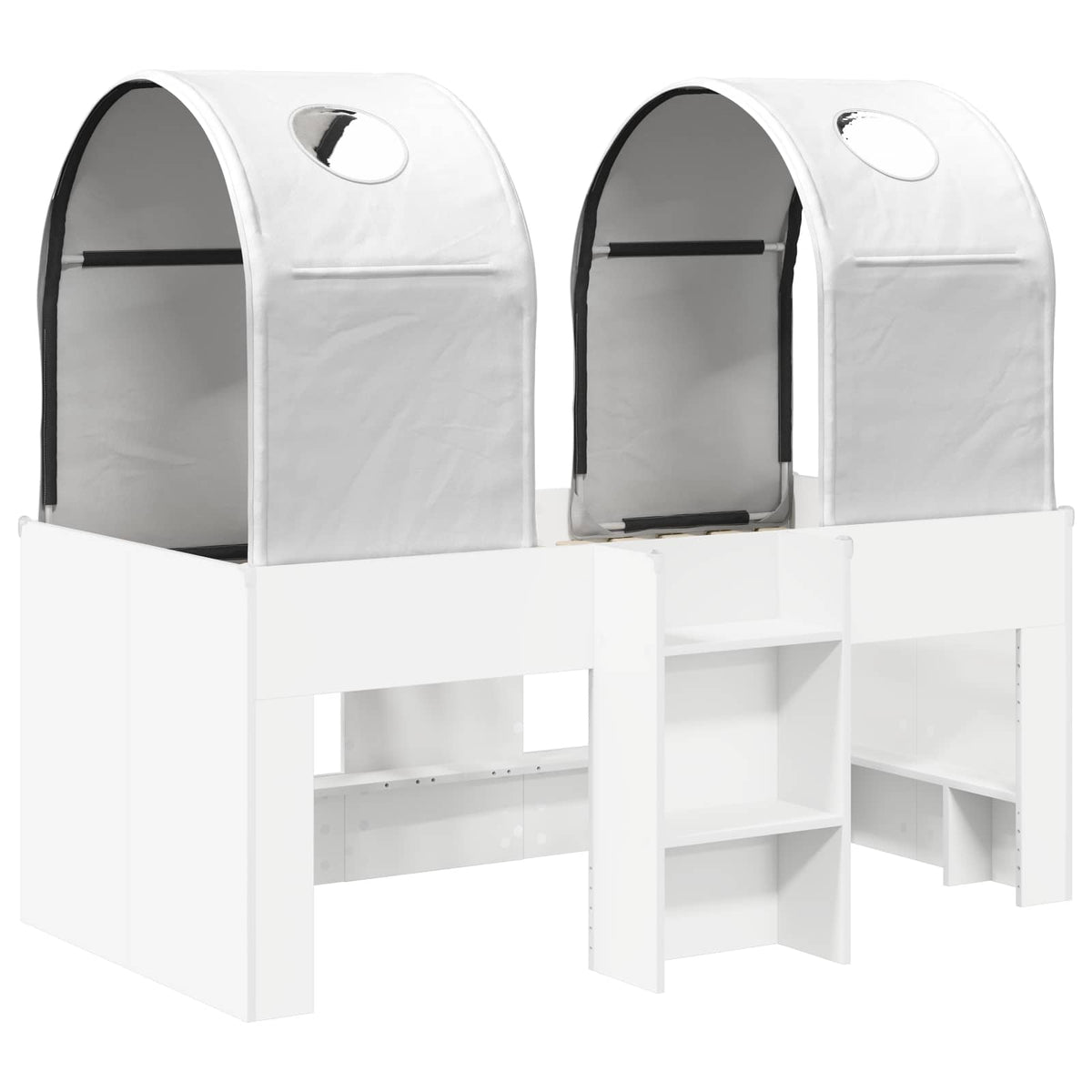 Bed with Tunnel 3 pcs White Engineered Wood