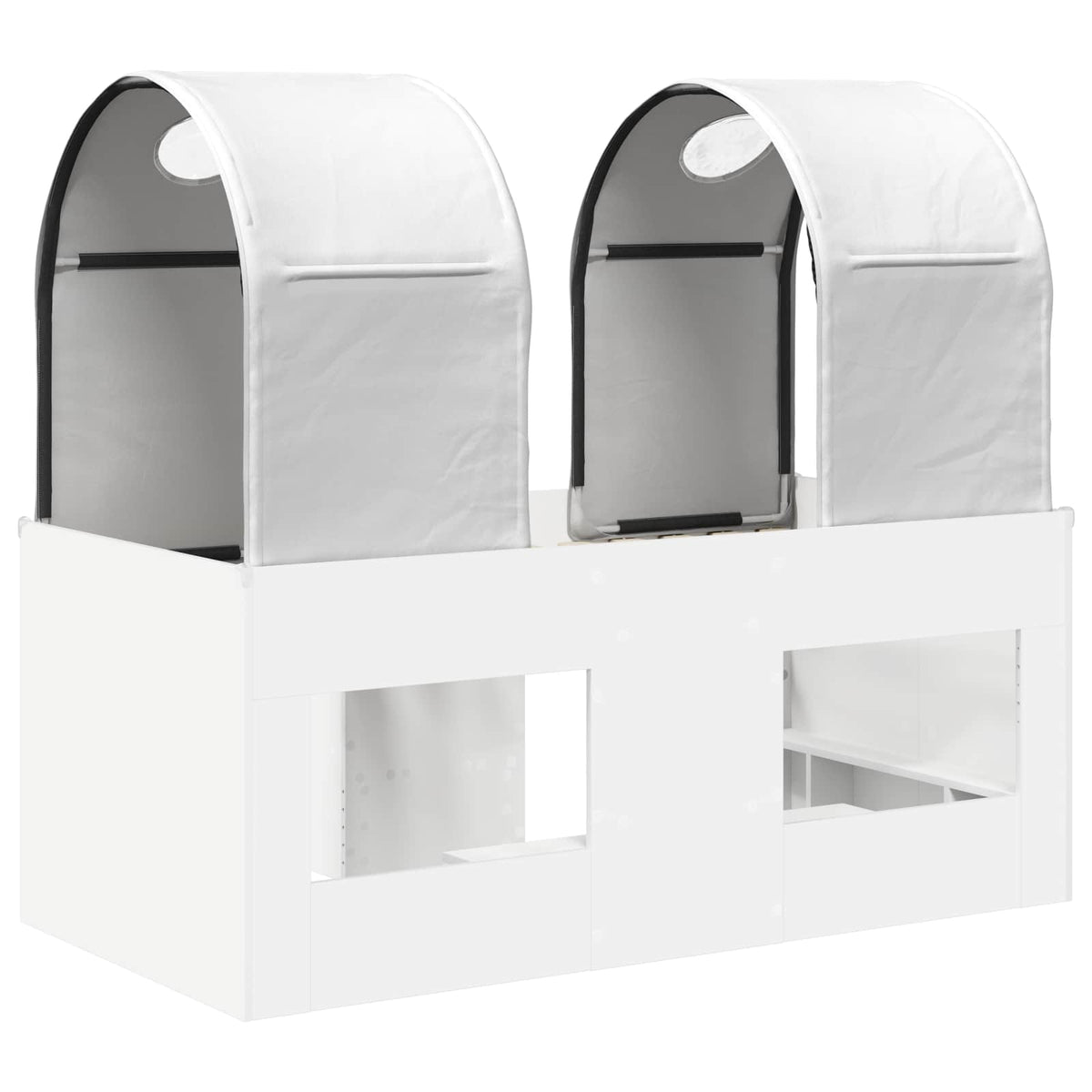 Bed with Tunnel 3 pcs White Engineered Wood