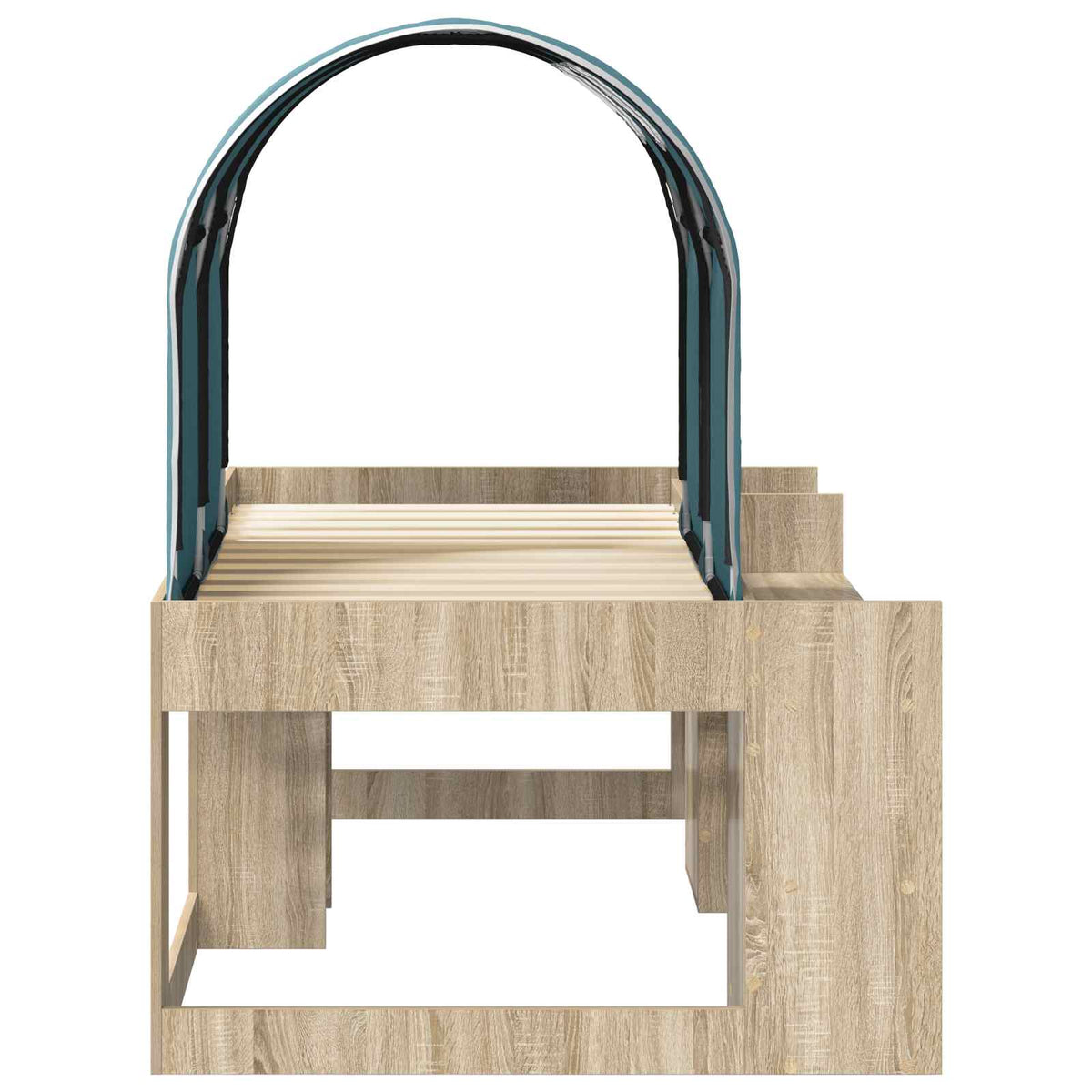 Bed with Tunnel 3 pcs Sonoma Oak and Light Blue Engineered Wood