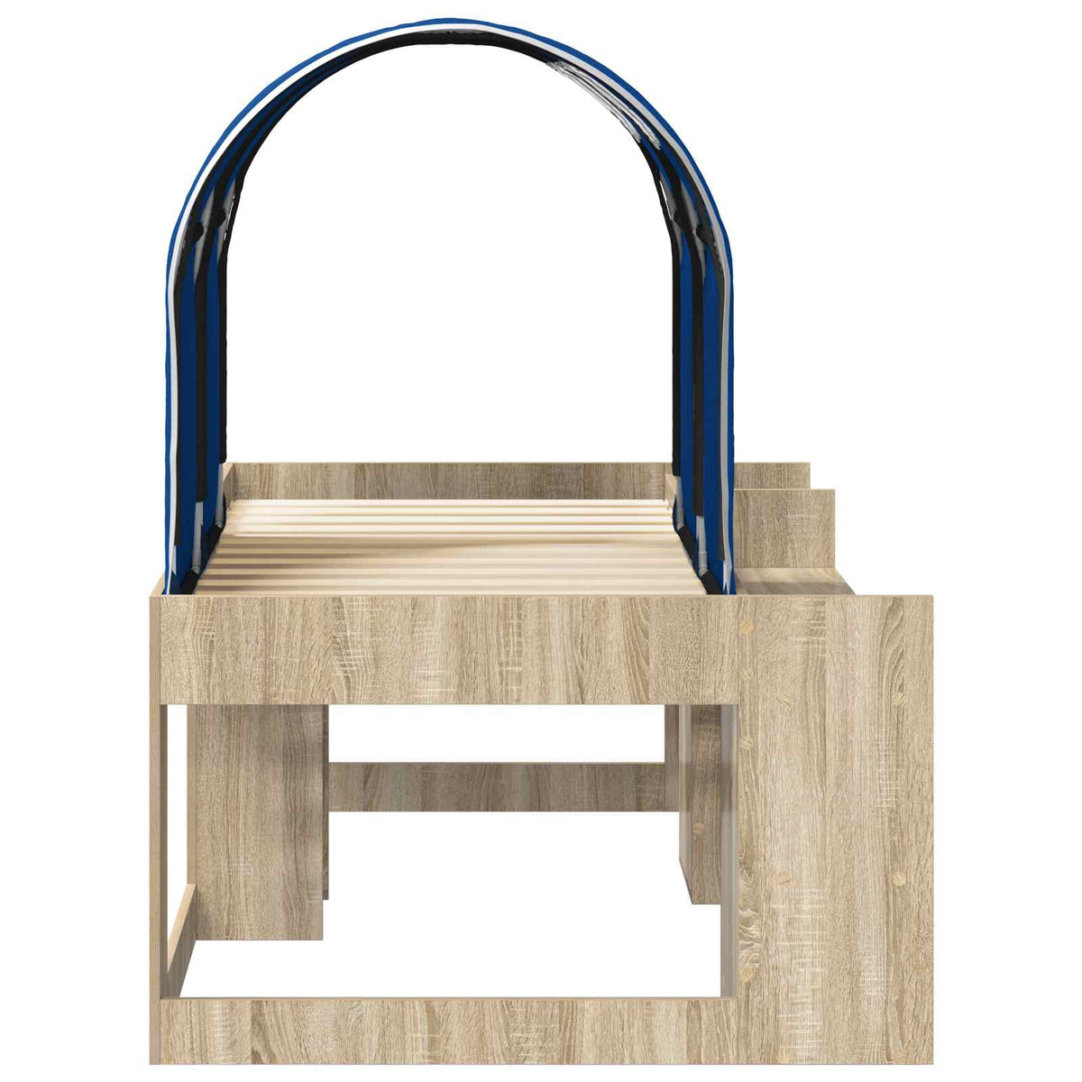 Bed with Tunnel 3 pcs Sonoma Oak and Blue Engineered Wood