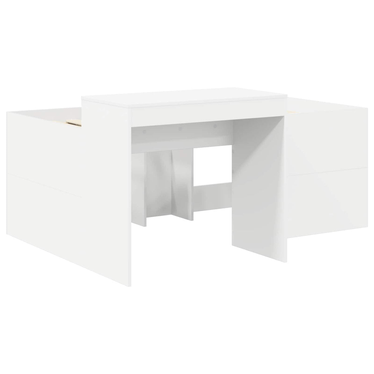 Bed with Tunnel 3 pcs White and Light Blue Engineered Wood
