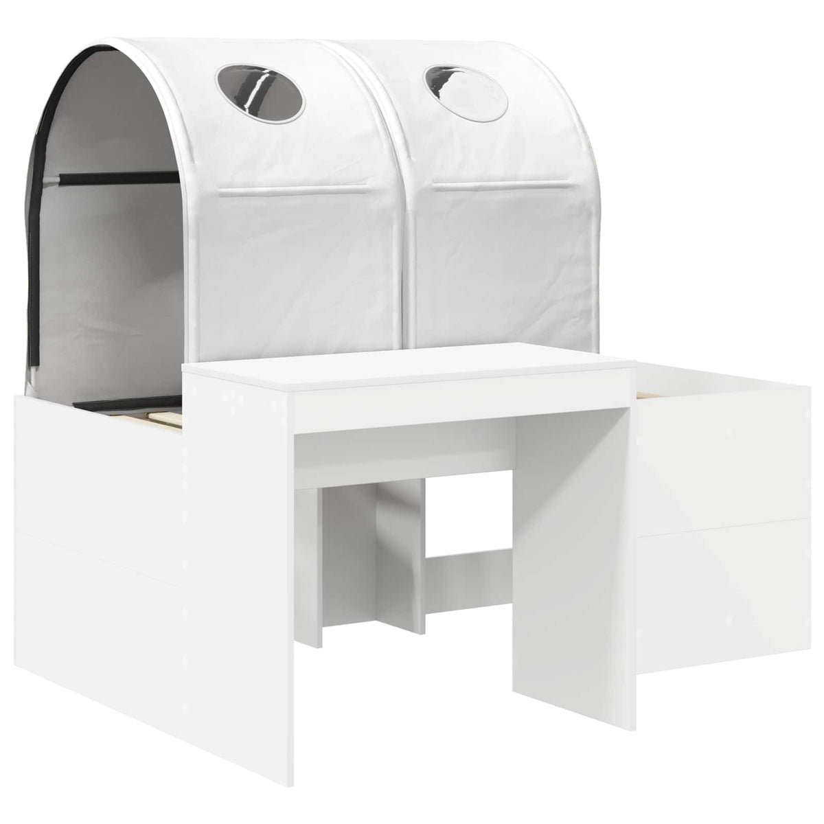 Bed with Tunnel 3 pcs White Engineered Wood