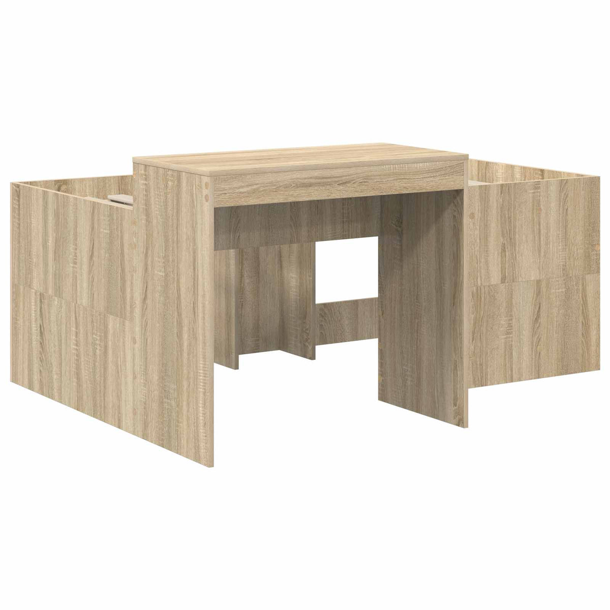 Bed with Tunnel 3 pcs Sonoma Oak and Red Engineered Wood