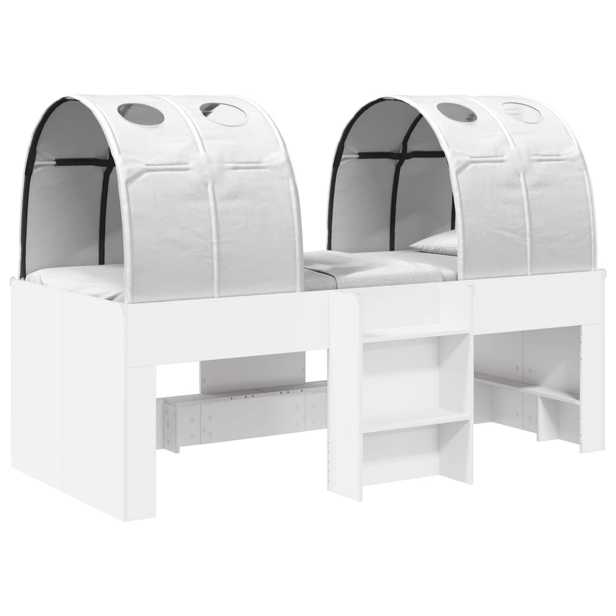 Bed with Tunnel 3 pcs White Engineered Wood