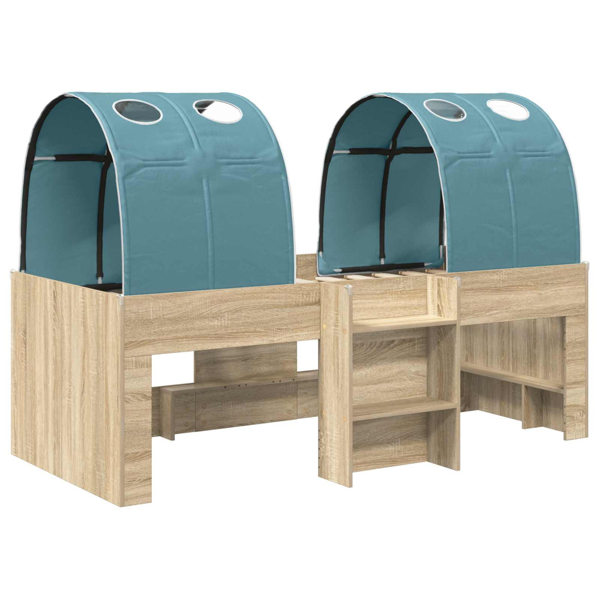 Kids'High Bed Frame with Tunnel 3 pcs Engineered Wood