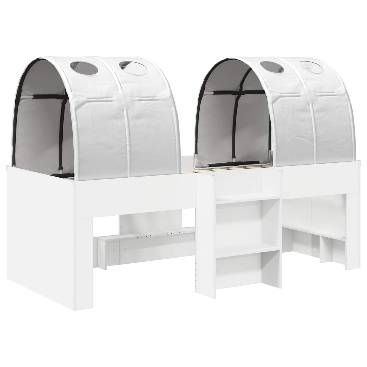 Bed with Tunnel 3 pcs White Engineered Wood