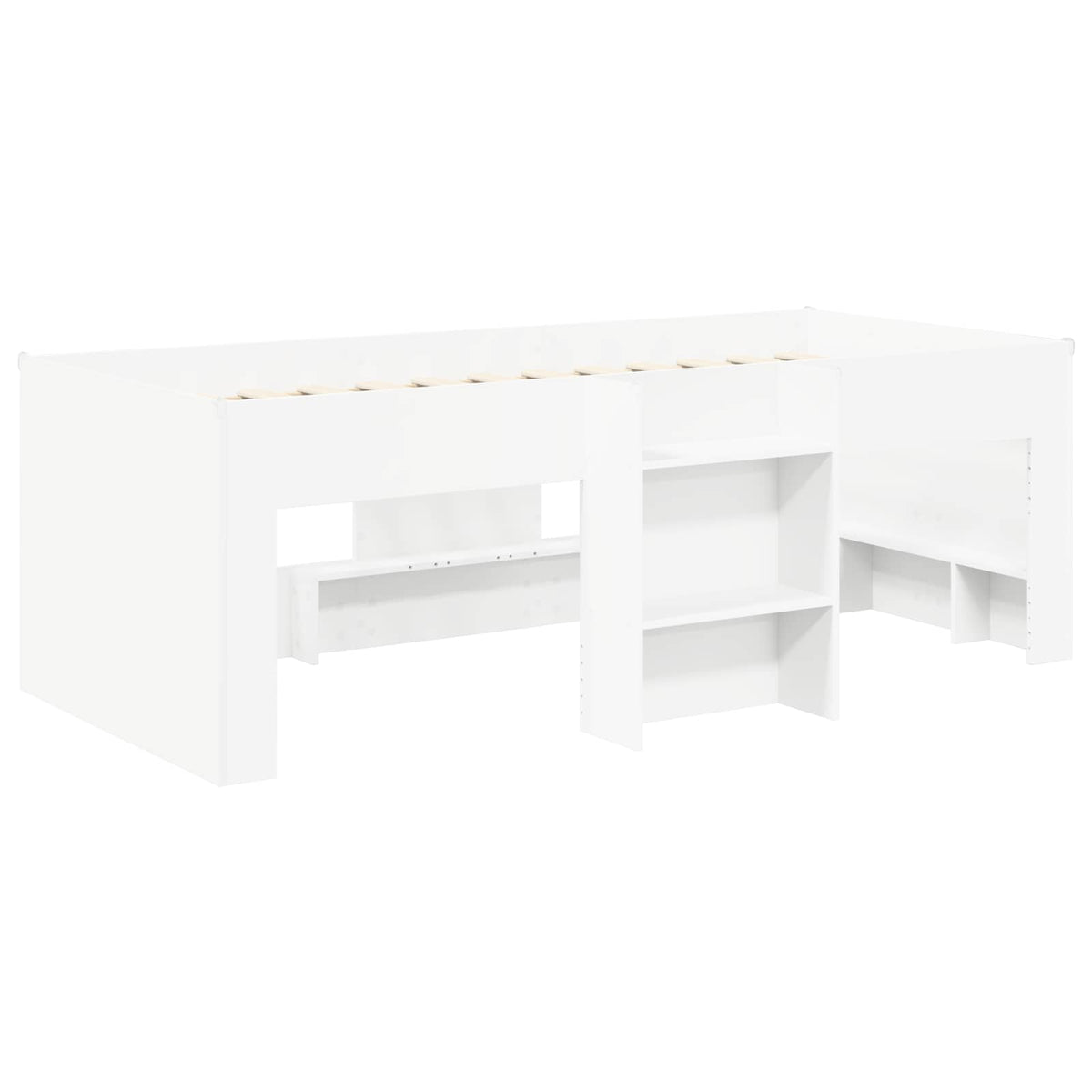 Bed with Tunnel 3 pcs White Engineered Wood
