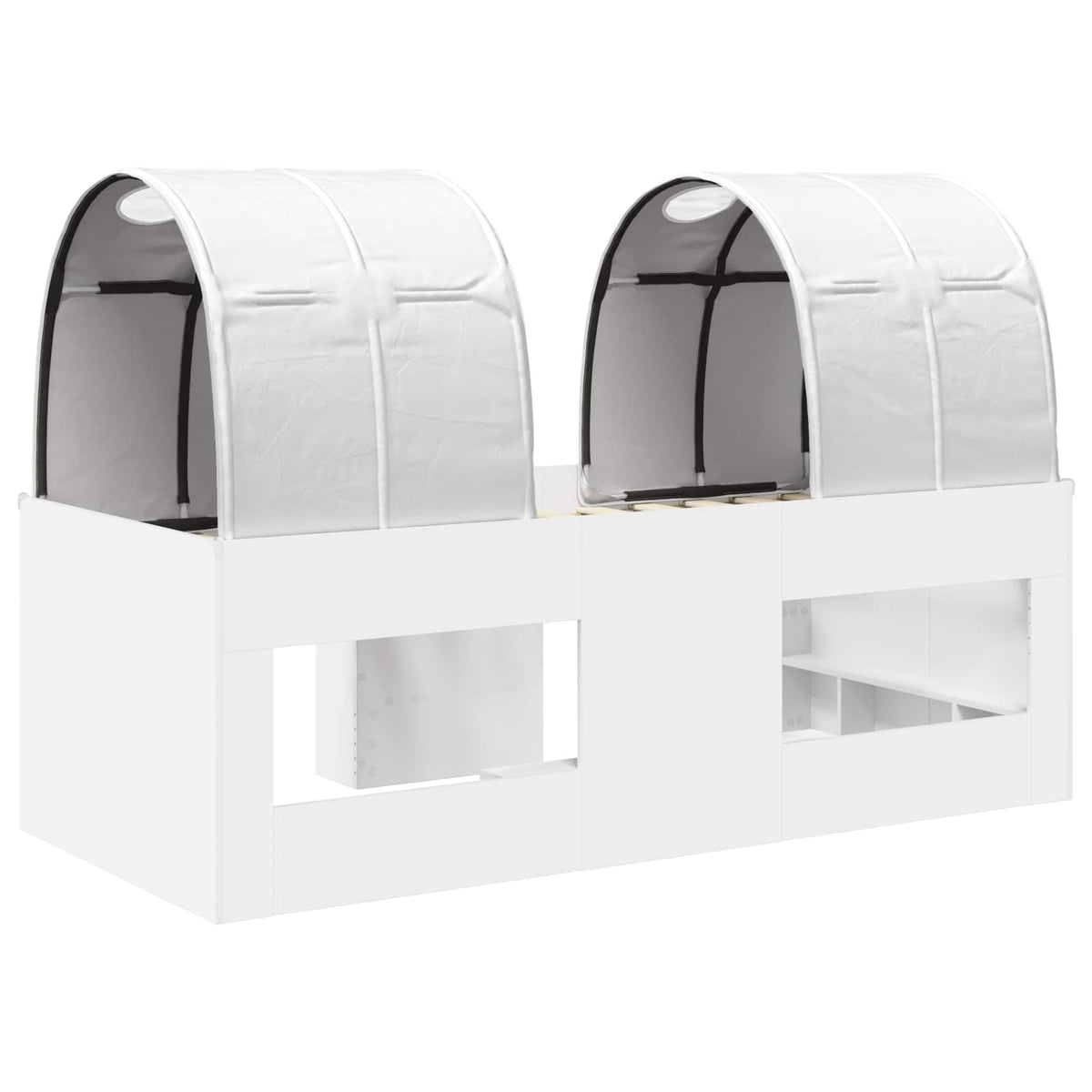 Bed with Tunnel 3 pcs White Engineered Wood