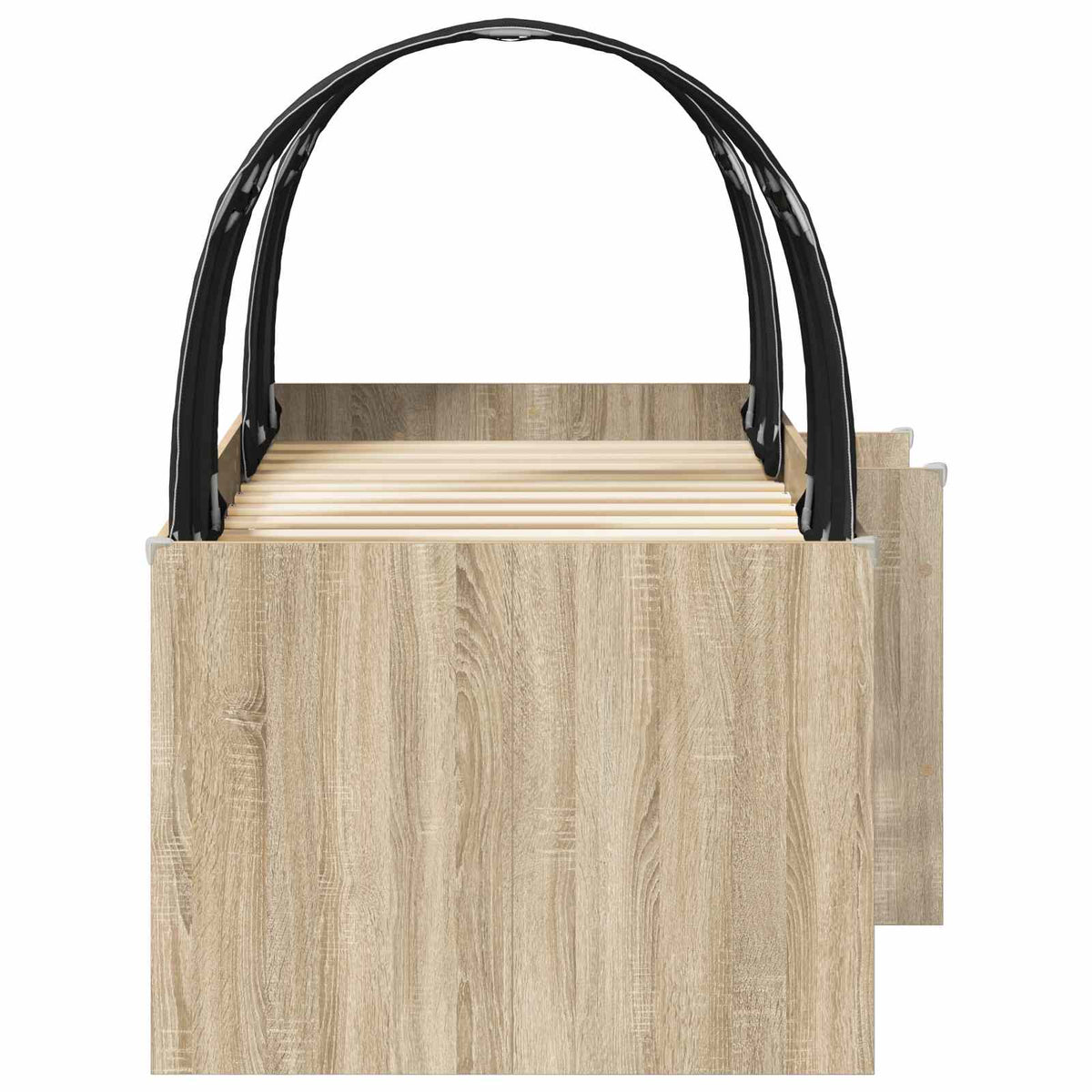 Bed with Tunnel 3 pcs Sonoma Oak and Black 98.5 x 200 cm