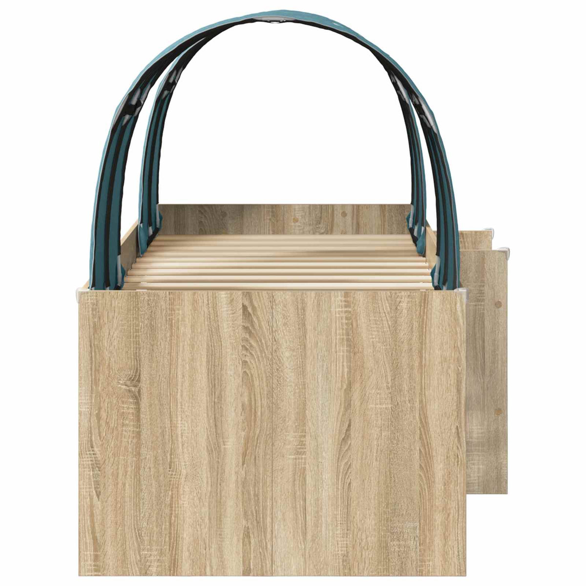 Bed with Tunnel 3 pcs Sonoma Oak and Light Blue Engineered Wood
