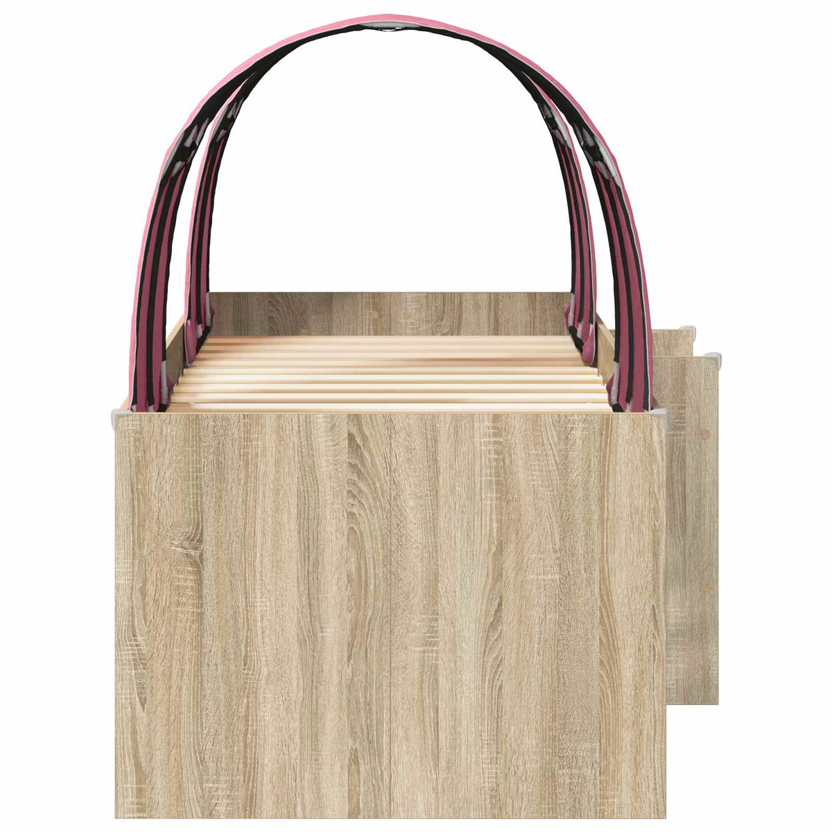 Bed with Tunnel 3 pcs Sonoma Oak and Pink Engineered Wood