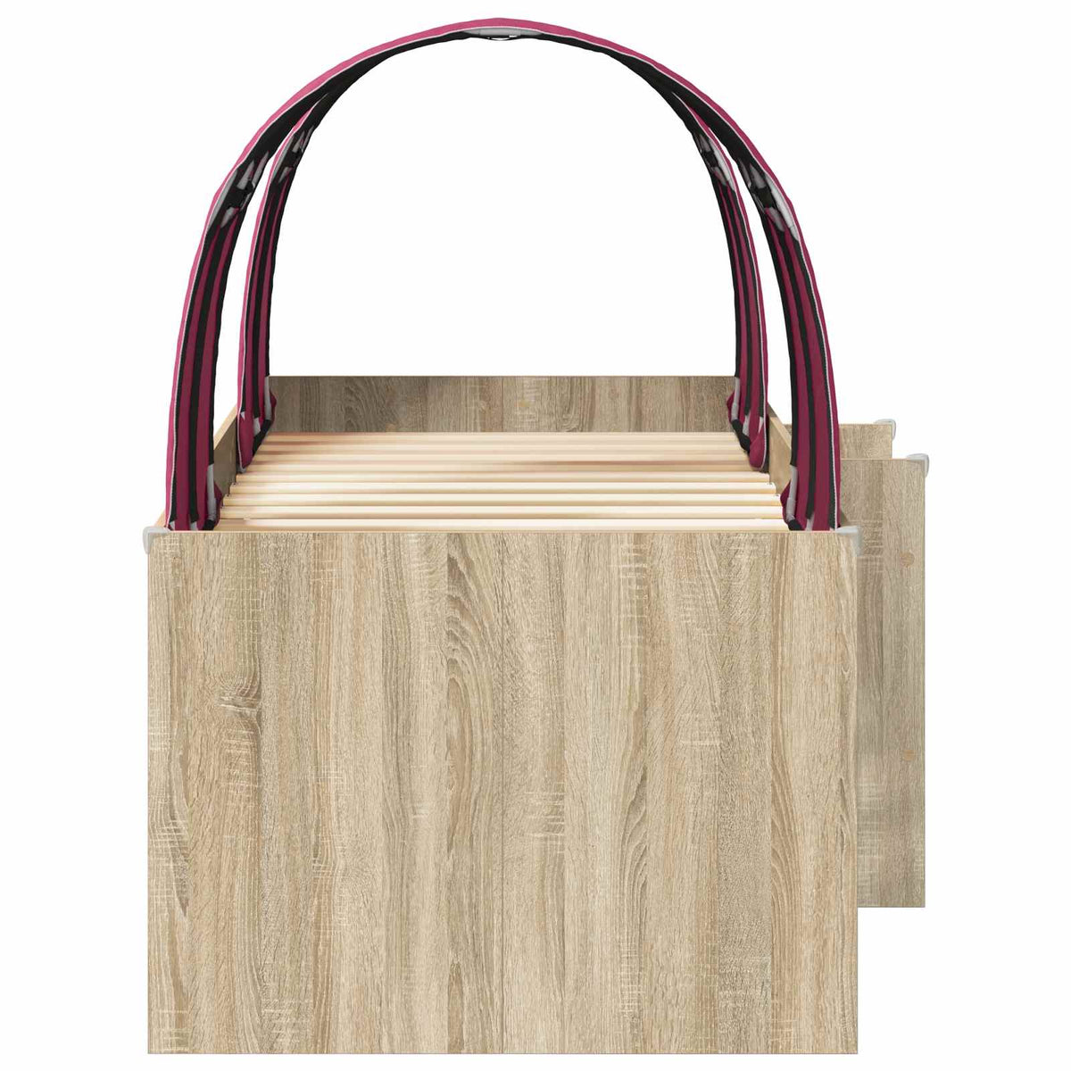 Bed with Tunnel 3 pcs Sonoma Oak and Red Engineered Wood