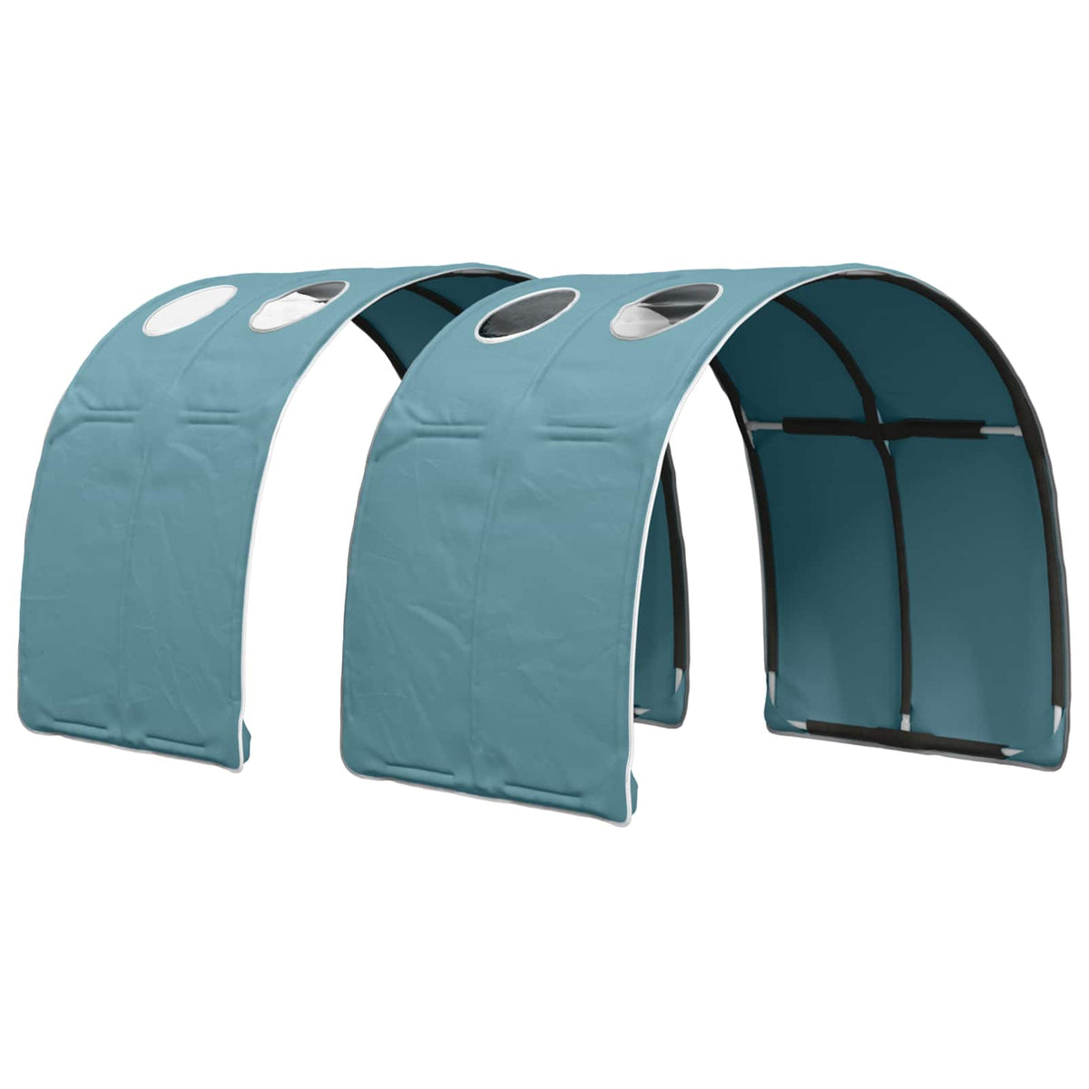 Bed with Tunnel 3 pcs Sonoma and Light Blue Engineered Wood