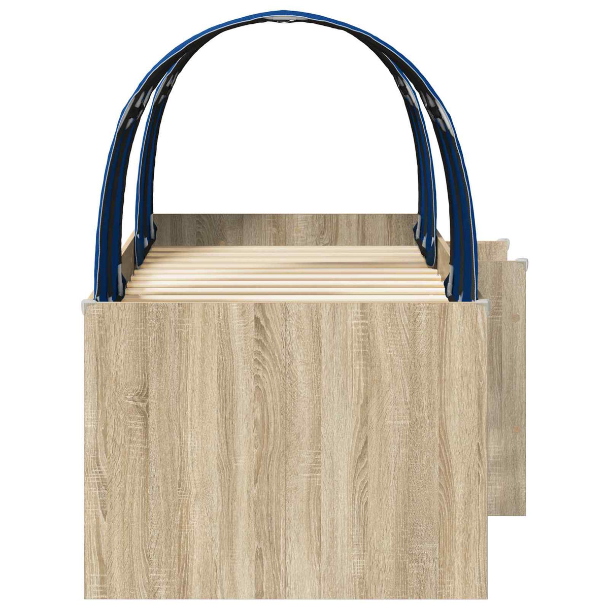 Bed with Tunnel 3 pcs Sonoma and Blue Engineered Wood