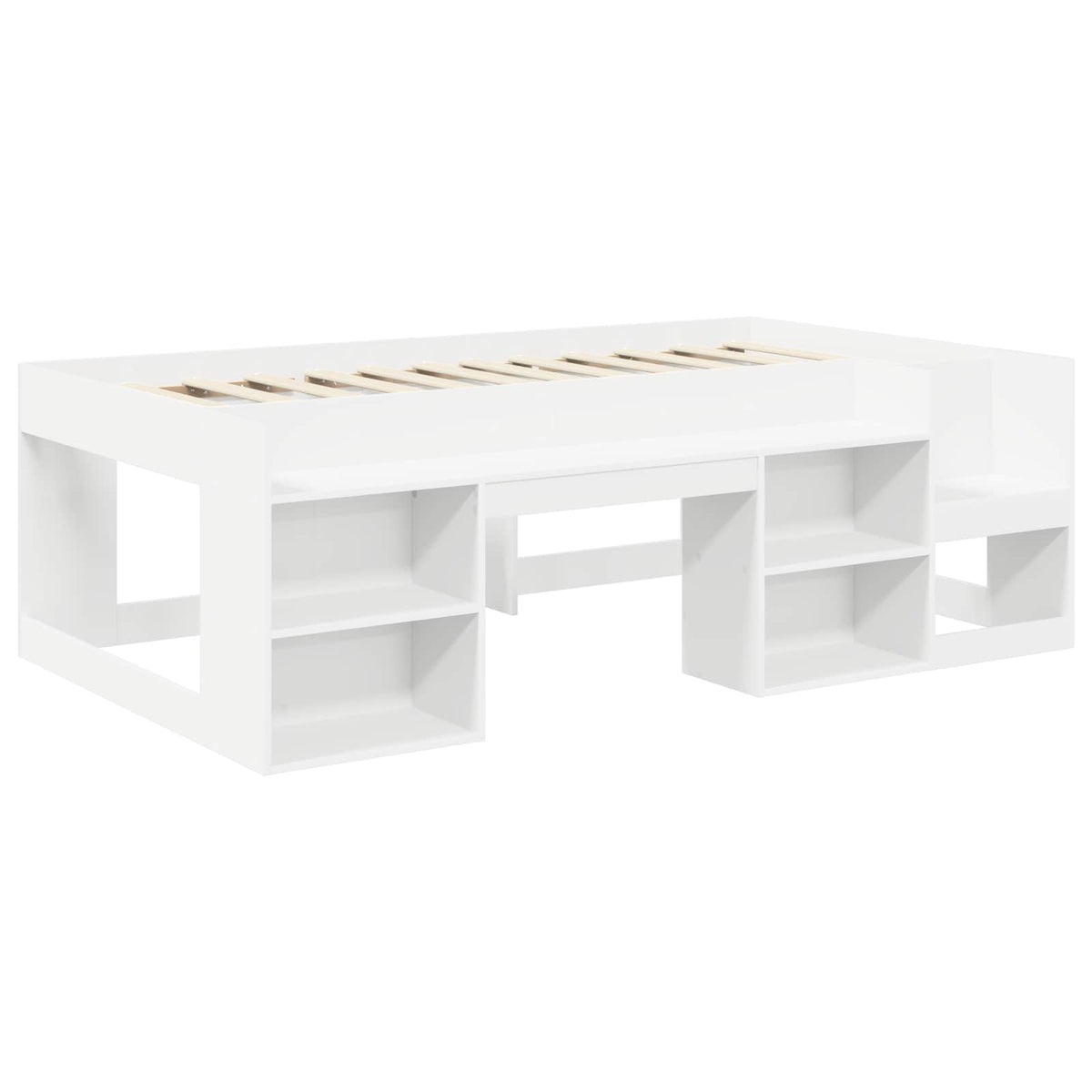 Bed with Tunnel 3 pcs White and Light Blue Engineered Wood