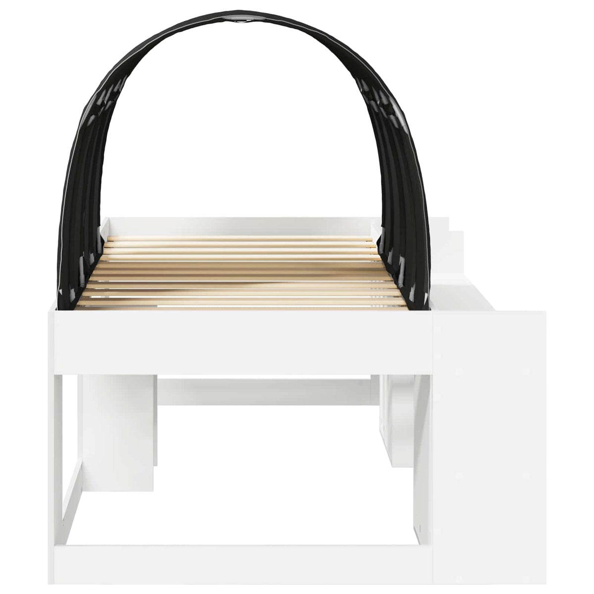 Bed with Tunnel 3 pcs White and Black Engineered Wood