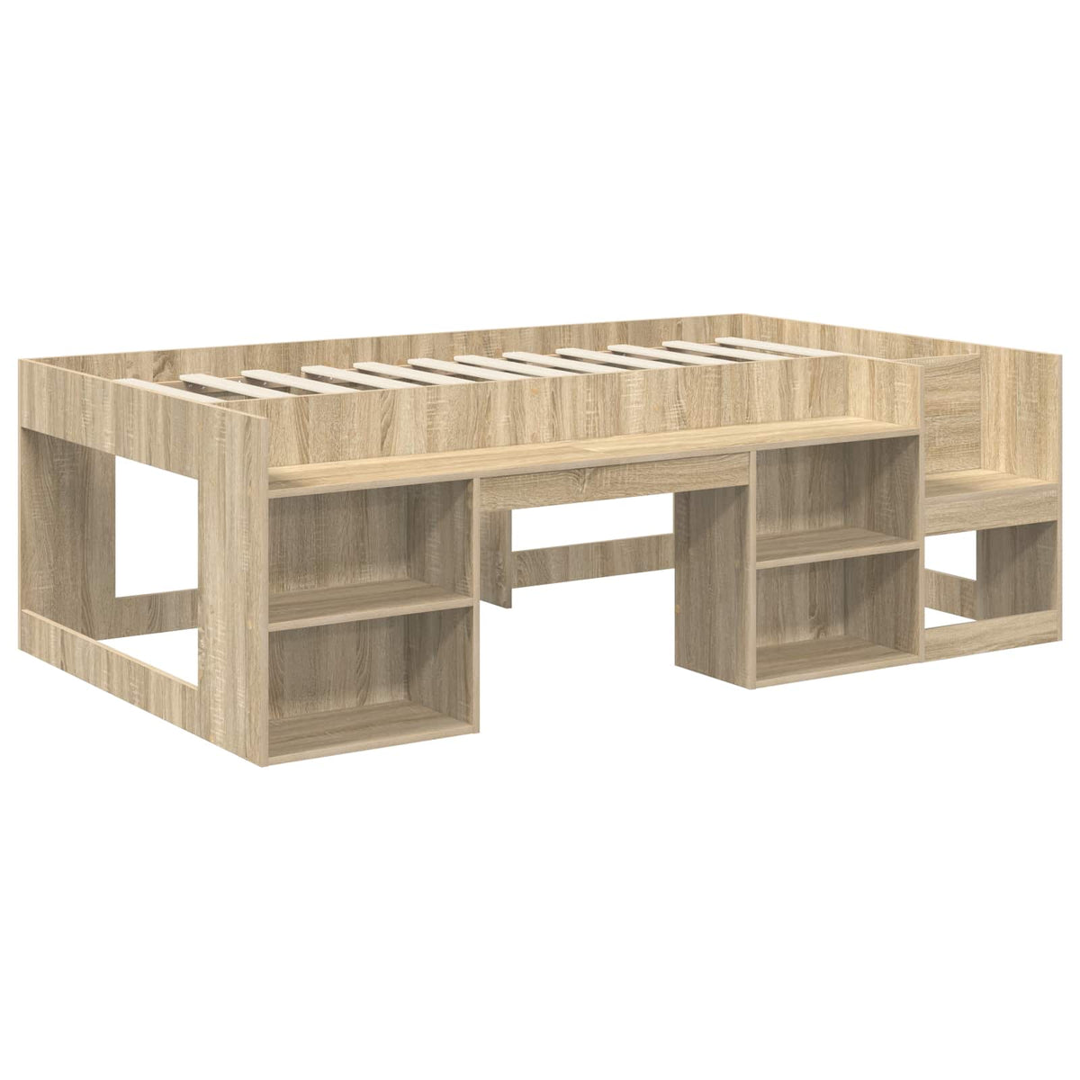 Bed with Tunnel 3 pcs Sonoma Oak and Light Blue Engineered Wood
