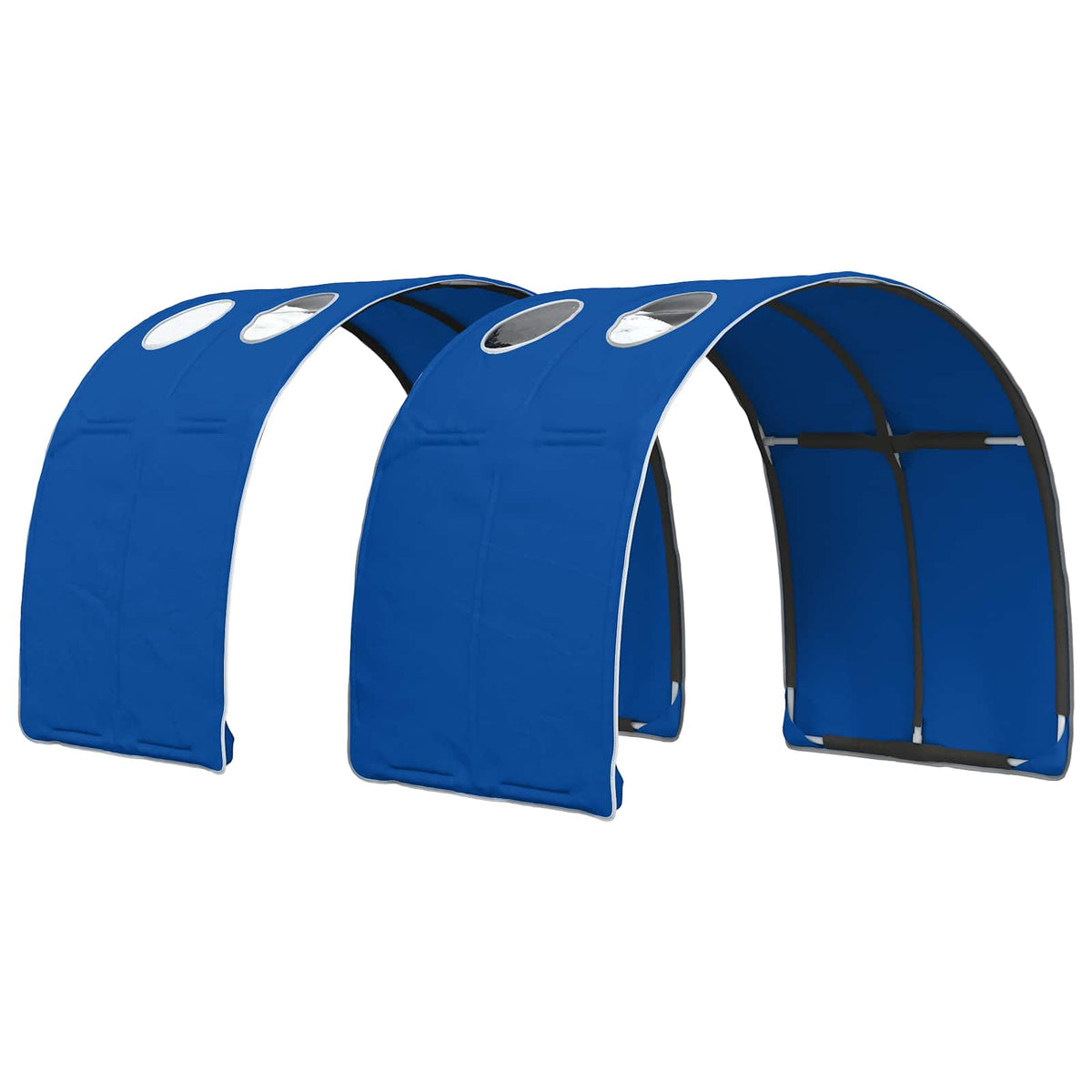 Kids'High Bed Frame with Storage 3 pcs White and Blue