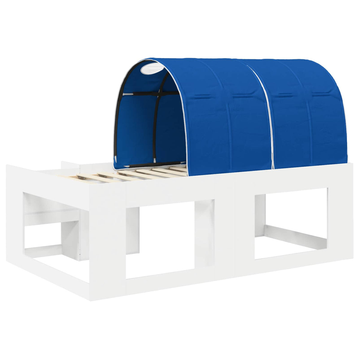 Kids'High Bed Frame with Storage 3 pcs White and Blue