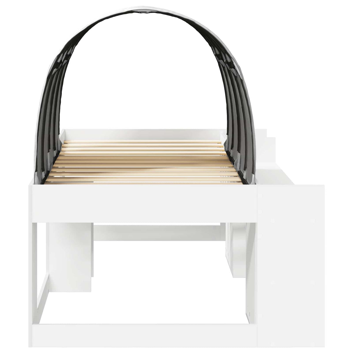 Kids'High Bed Frame with Storage 3 pcs White Engineered Wood