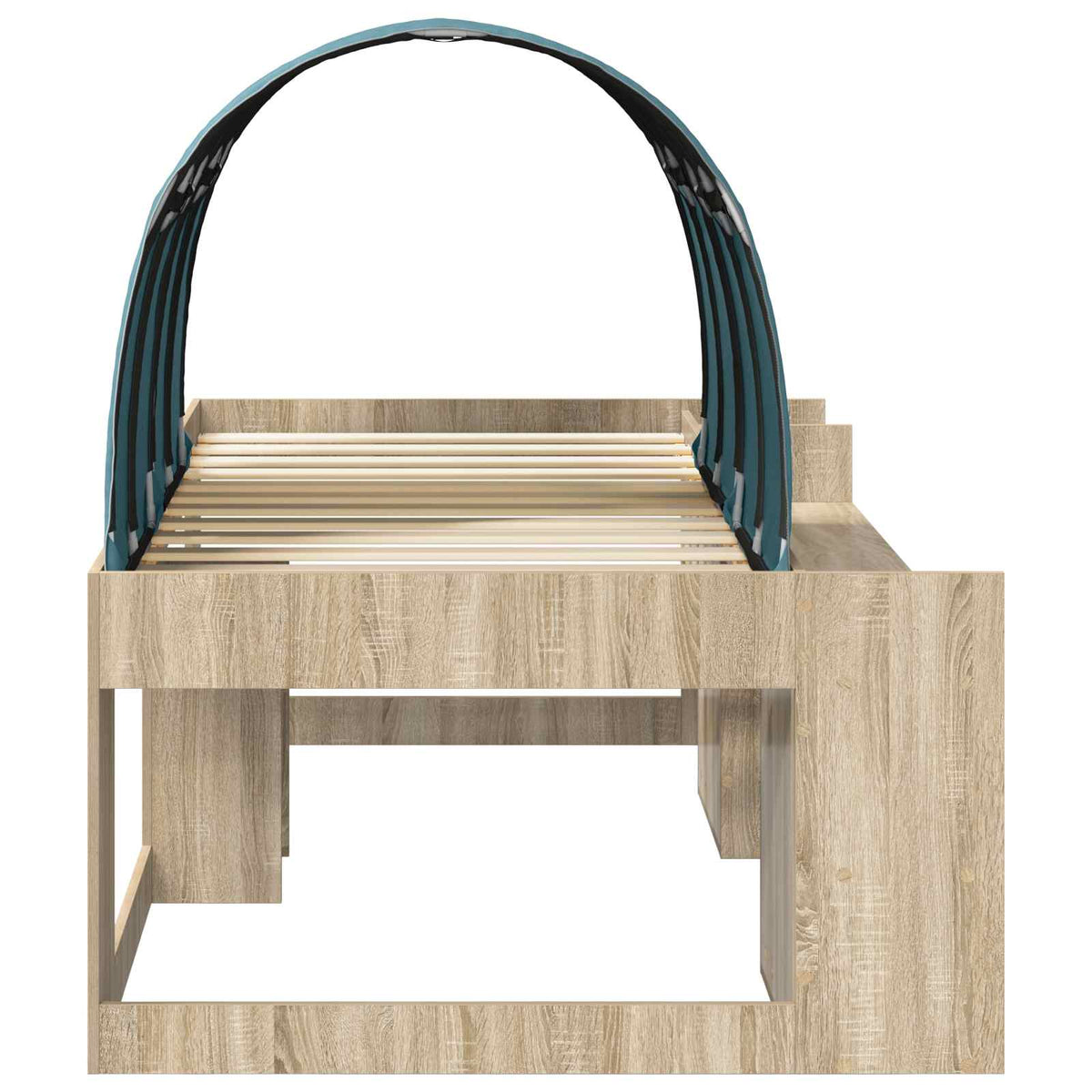 Kids'High Bed Frame with Storage 3 pcs Engineered Wood