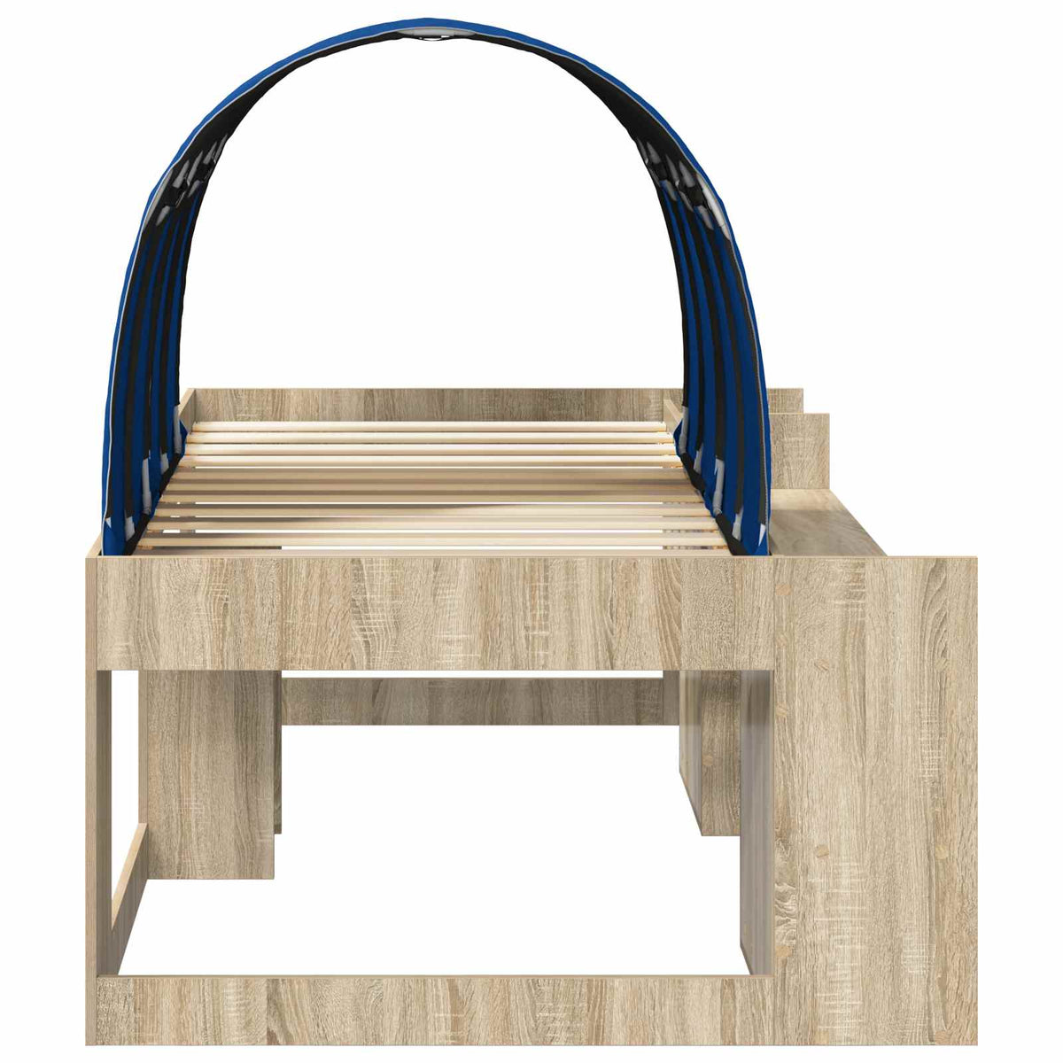 Kids'High Bed Frame with Storage Sonoma Oak and Blue