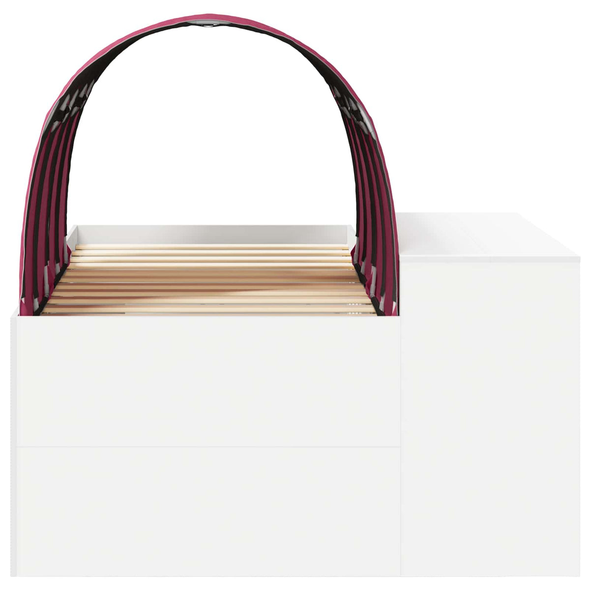 Bed with Tunnel 3 pcs White and Red Engineered Wood