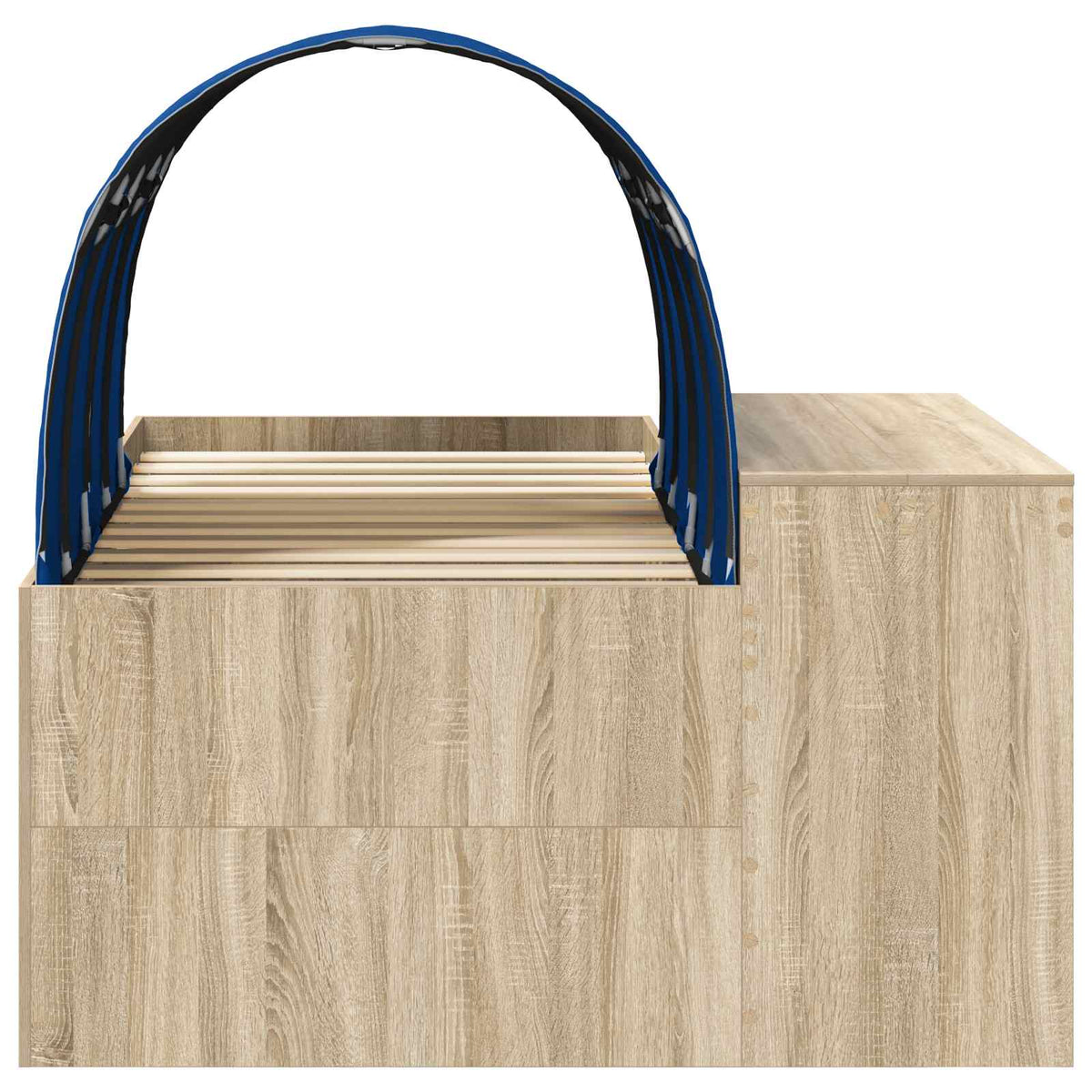 Bed with Tunnel 3 pcs Sonoma Oak and Blue Engineered Wood