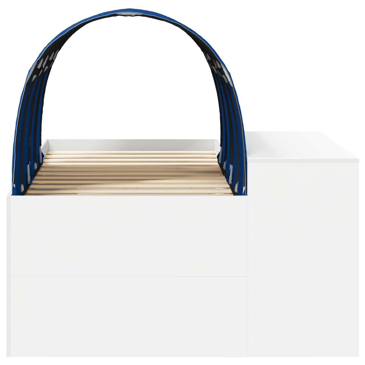 Bed with Tunnel 3 pcs White and Blue Engineered Wood