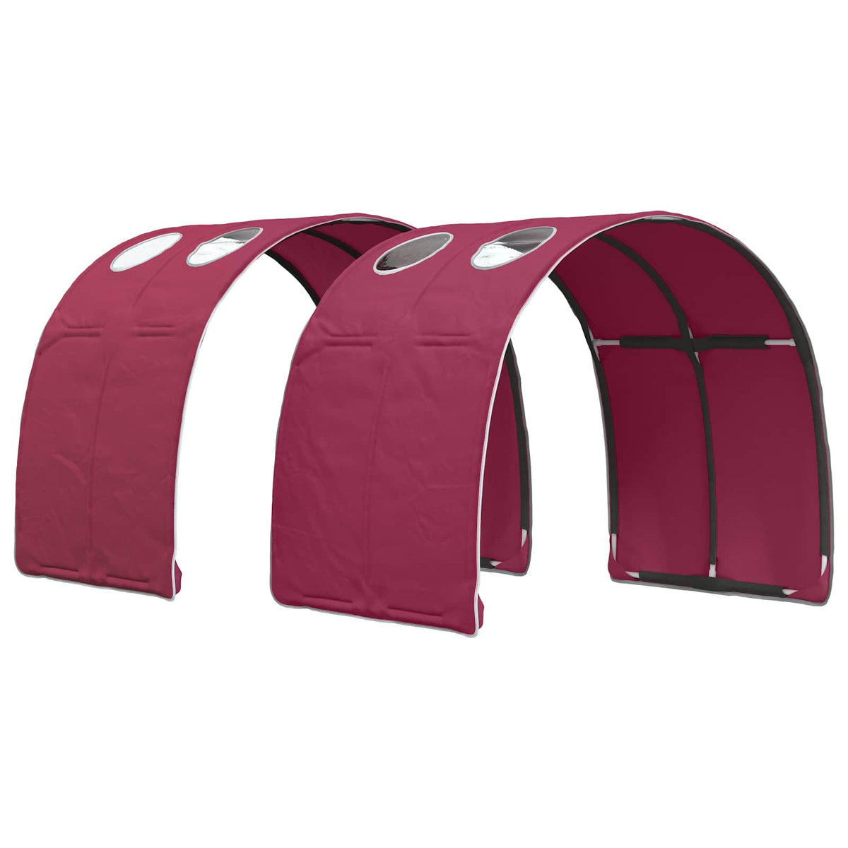 Bed with Tunnel 4 pcs White and Red Engineered Wood