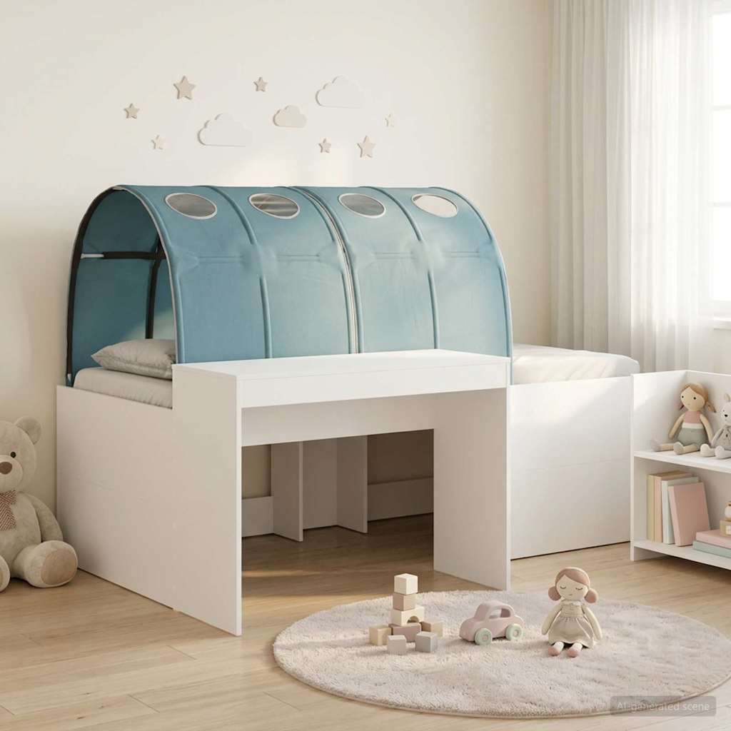 Bed with Tunnel 3 pcs White and Light Blue 75 x 193 cm