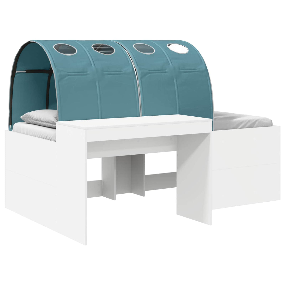 Bed with Tunnel 3 pcs White and Light Blue 75 x 193 cm