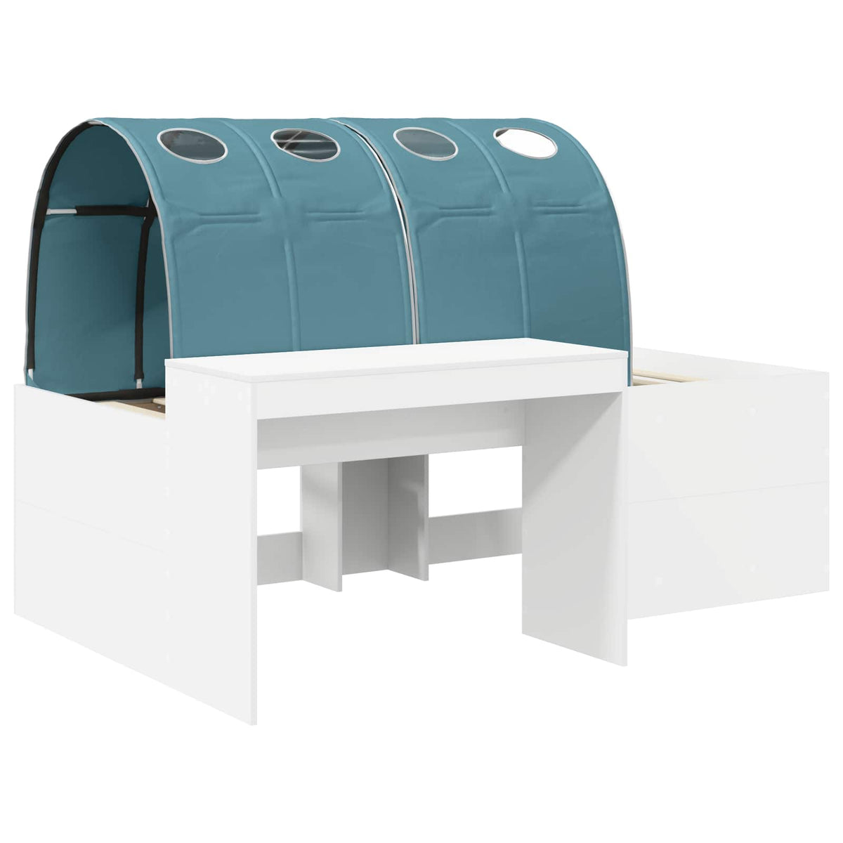 Bed with Tunnel 3 pcs White and Light Blue 75 x 193 cm