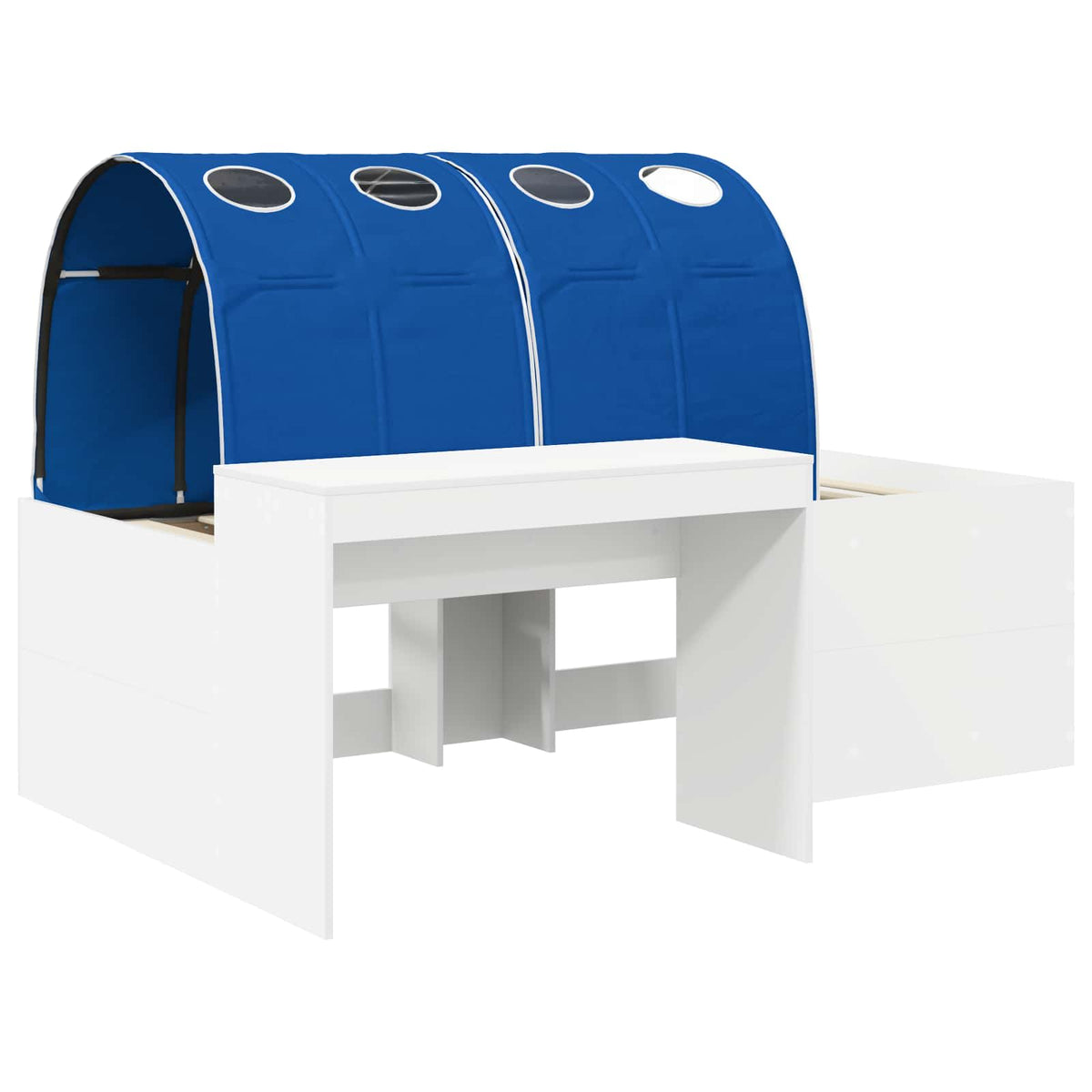 Bed with Tunnel 3 pcs White and Blue 75 x 193 cm