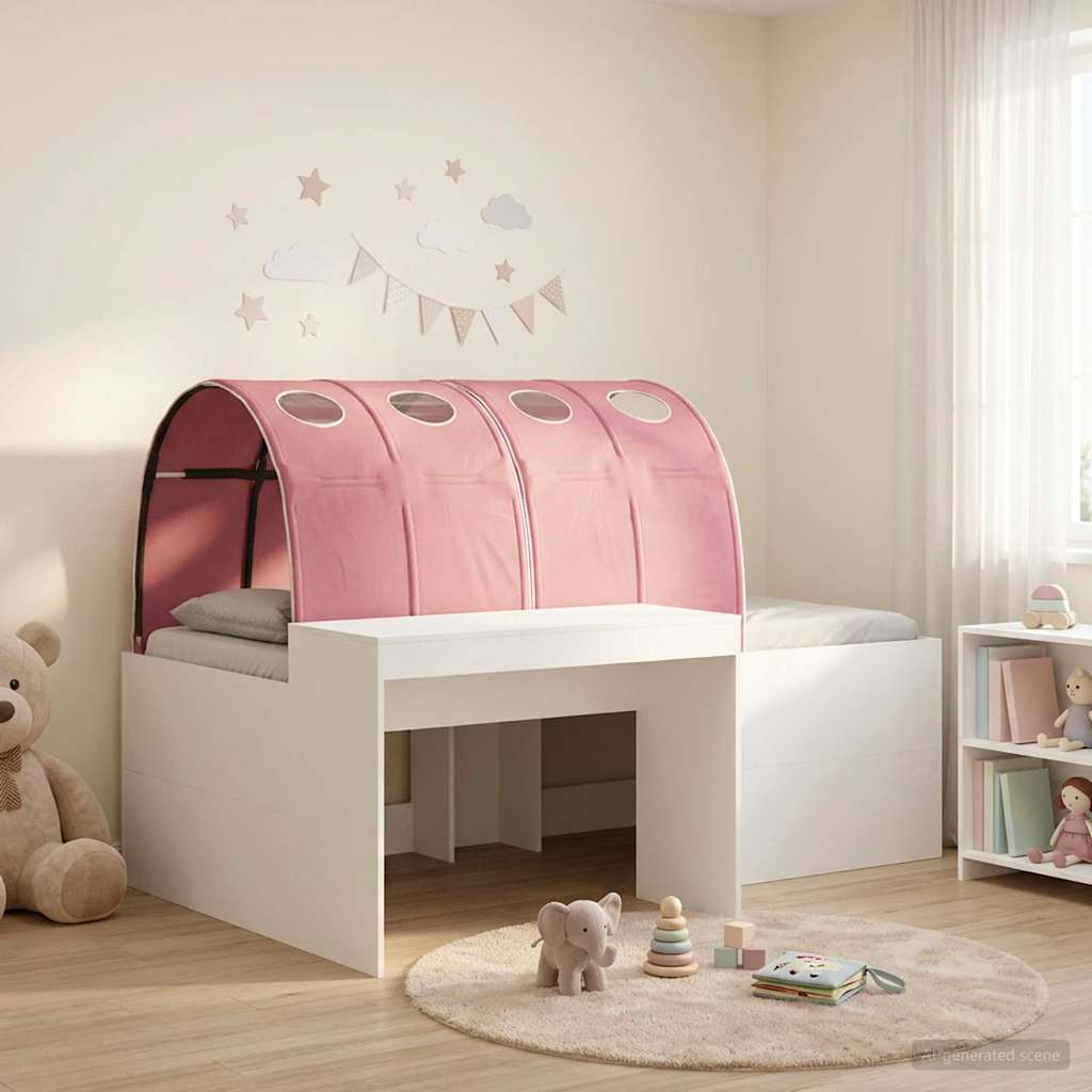 Bed with Tunnel 3 pcs White and Pink 75 x 193 cm