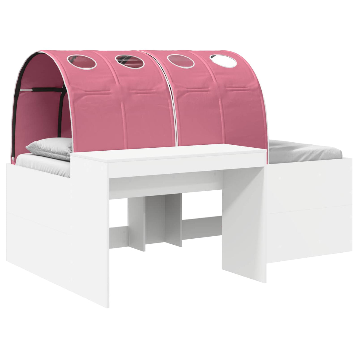 Bed with Tunnel 3 pcs White and Pink 75 x 193 cm