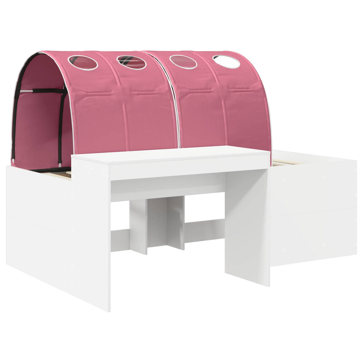 Bed with Tunnel 3 pcs White and Pink 75 x 193 cm