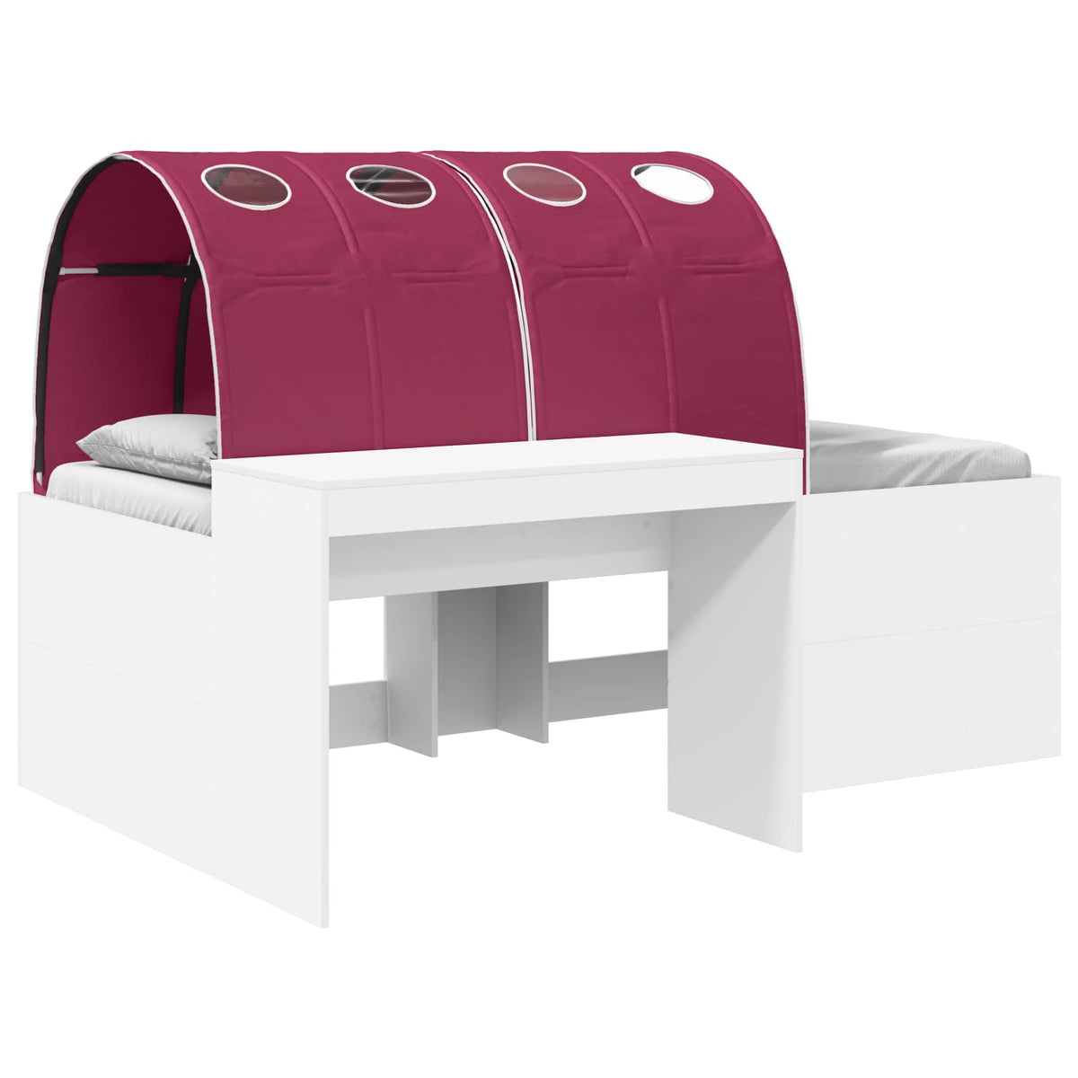 Bed with Tunnel 3 pcs White and Red 75 x 193 cm Engineered Wood