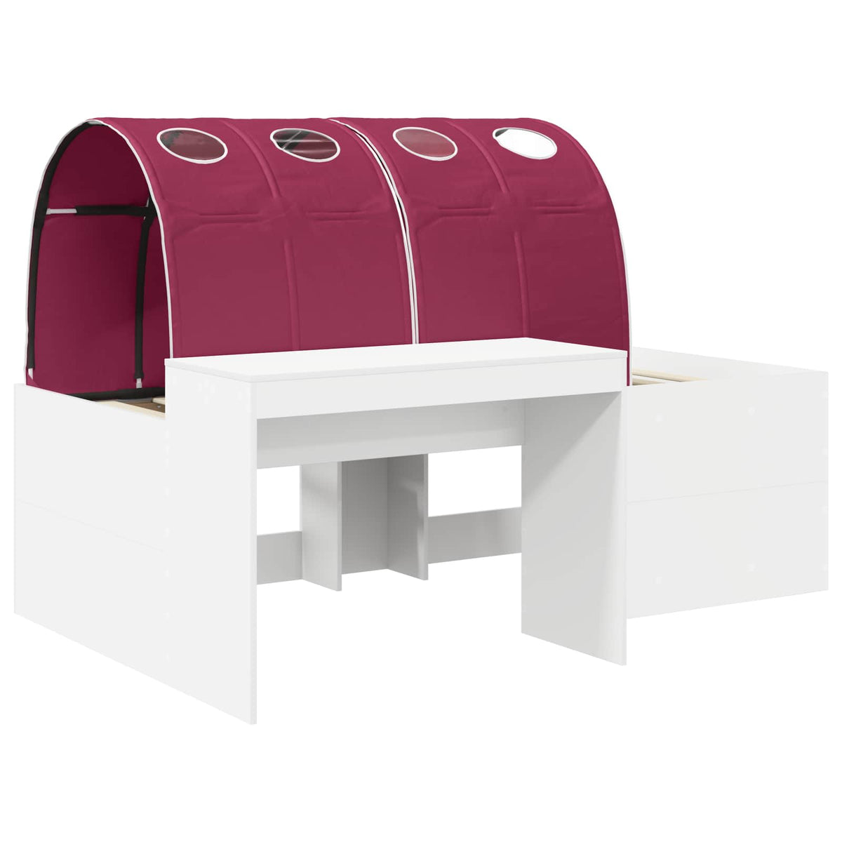 Bed with Tunnel 3 pcs White and Red 75 x 193 cm Engineered Wood