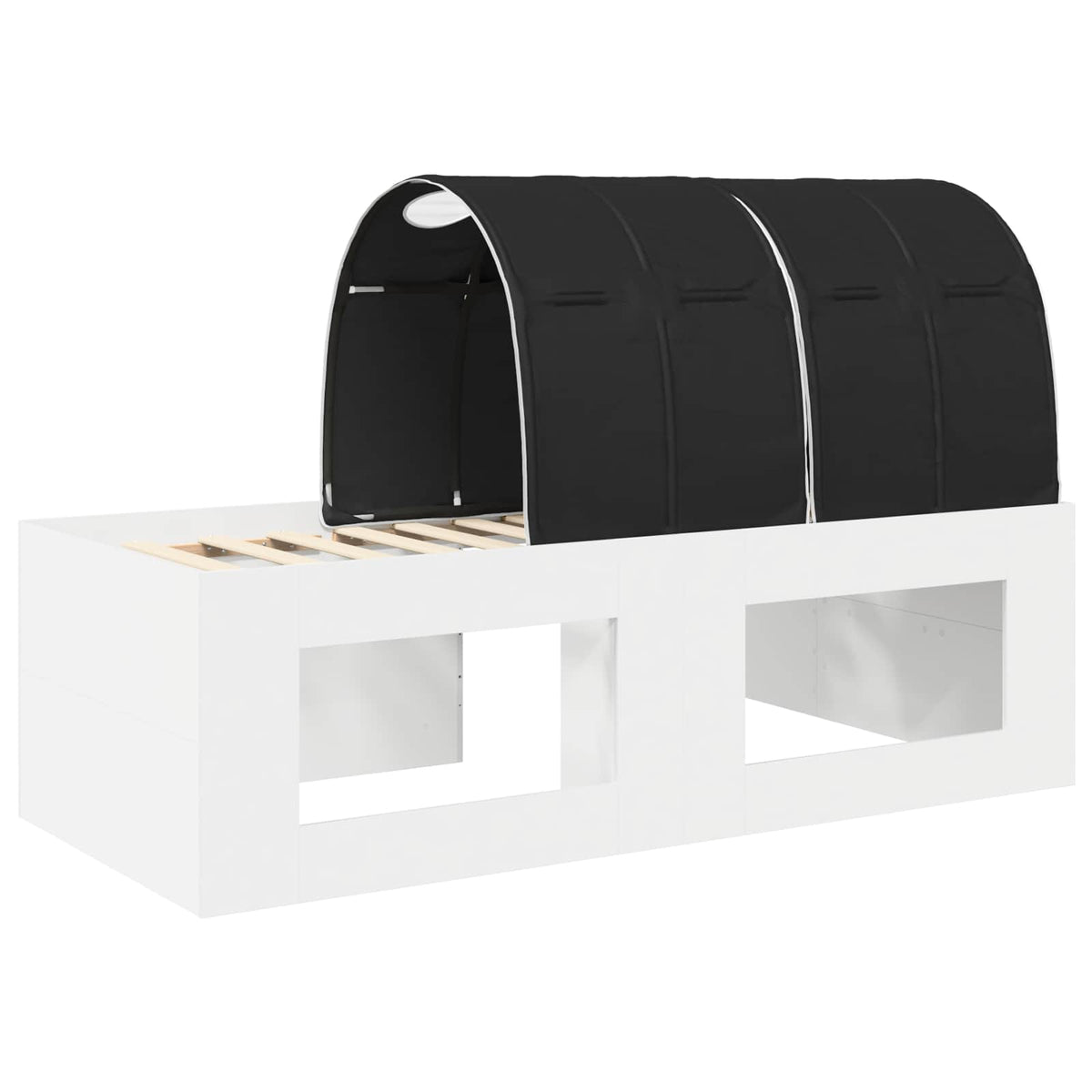 Bed with Tunnel 3 pcs White and Black 75 x 193 cm