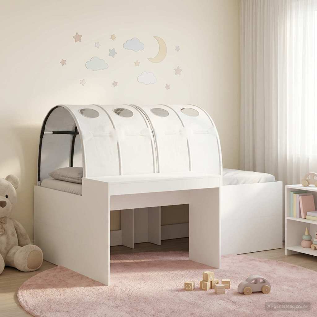 Bed with Tunnel 3 pcs White 75 x 193 cm Engineered Wood