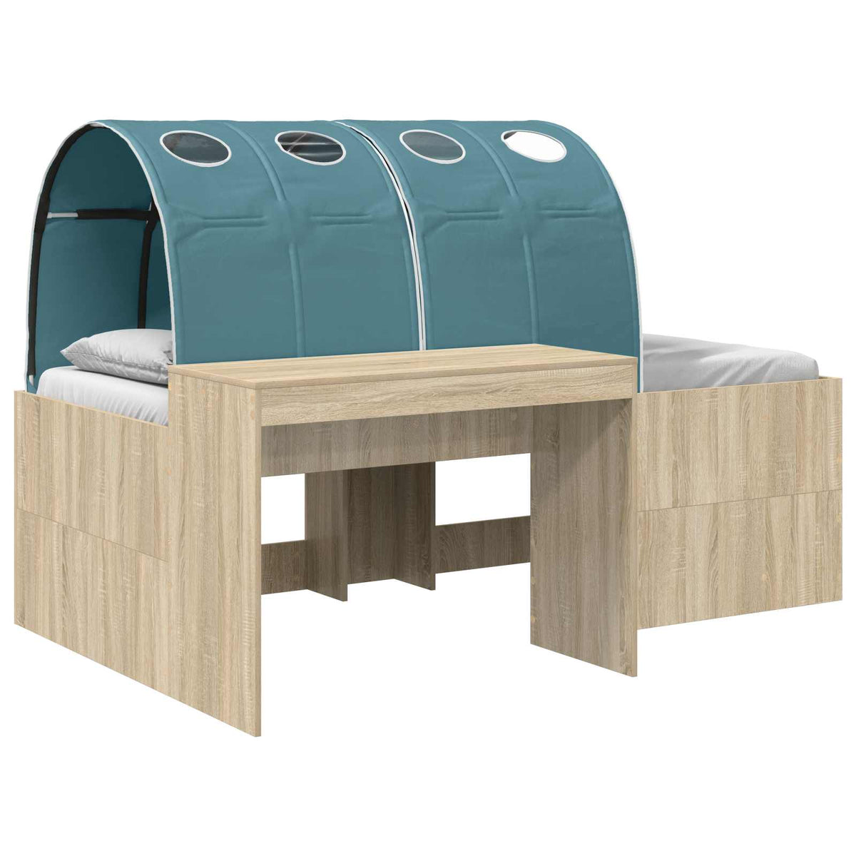 Bed with Tunnel 3 pcs Artisian Oak and Light Blue