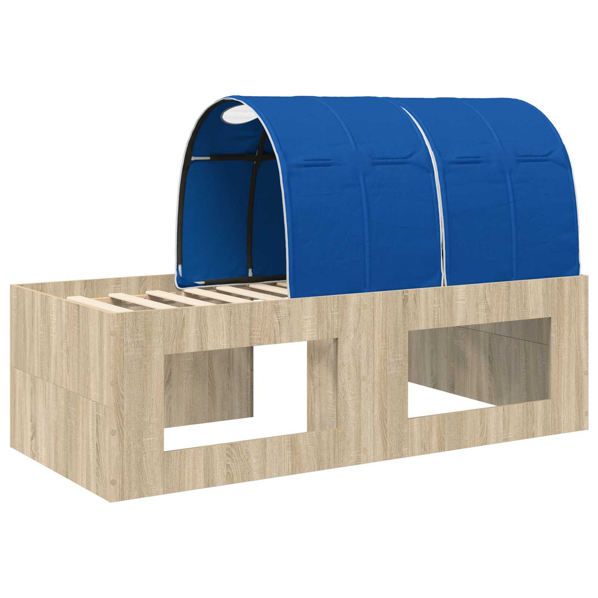 Bed with Tunnel 3 pcs Artisian Oak and Blue Engineered Wood