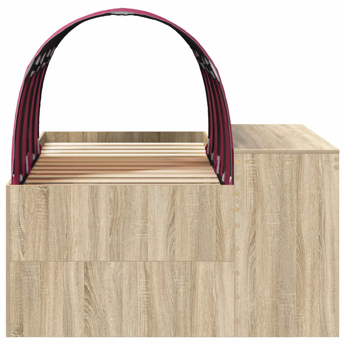 Bed with Tunnel 3 pcs Artisian Oak and Red Engineered Wood